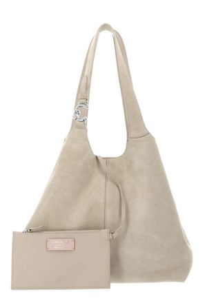 Coccinelle Leather shoulder bag C-Easy Suede Handbag Sandshell/Sandshell beige
