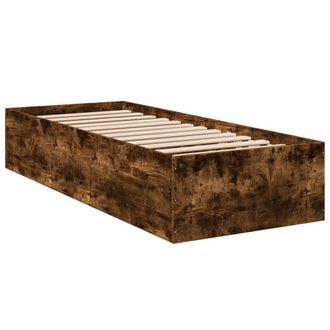 Berkfield Home Modern Bed Frame without Mattress Smoked Oak 90x190 cm Single in Brown