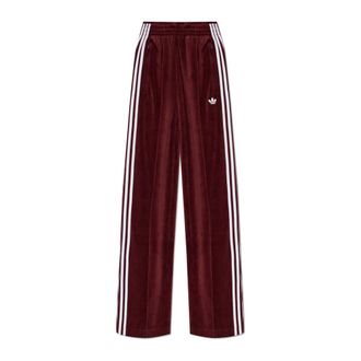 adidas Pantalones de ch&aacute;ndal de terciopelo plisados - Trousers - Mujer - Rojo - M