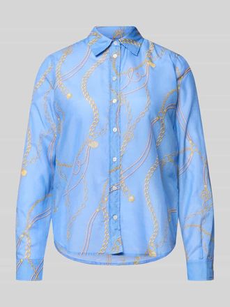 GANT Bluse mit Seide-Anteil und Kentkragen in Hellblau, Gr&ouml;&szlig;e 34