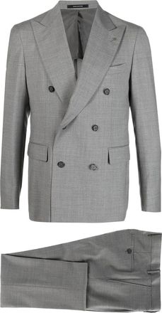 Tagliatore grid pattern suit - men - Cupro/Virgin Wool/Viscose/Modal/Cotton - 56 - Grey