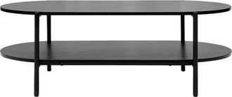 Miliboo Mesa Baja Ovalada Acabado En Madera Negra Y Metal L115 Cm Bruna