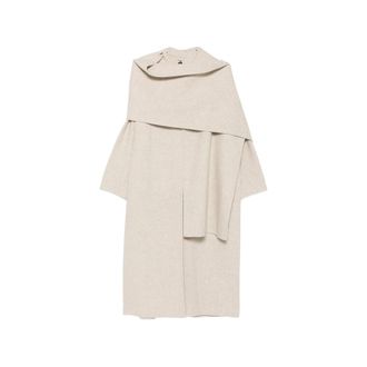 SOEUR Scarf-detail Longline Coat