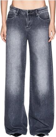 A|X Armani Exchange Klassieke katoenen jeans met rits- en knoopsluiting - Dames - Loose Fit Jeans - Grijs - W29 L30 - Katoen - Jeans