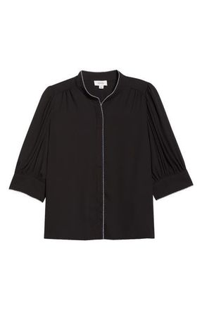 CeCe by Cynthia Steffe Pearce Puff Sleeve Top in Rich Black at Nordstrom, Size Xx-Large