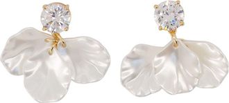 Self Portrait Womens Crystal Petal Earrings Self Portrait Pearls White Jewelry-Watches
