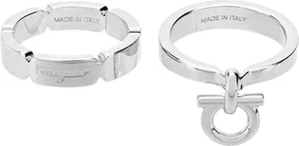 Ferragamo Polished Silver Scarf Ring - Silver
