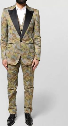 Dolce & Gabbana silk-blend camouflage three-piece suit