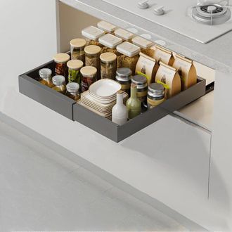 OEM Caj&oacute;n Deslizante Extensible Para Armarios De Cocina, Adhesivo, Gris, F&aacute;cil De Instalar, Compatible Con Armarios Y Ba&ntilde;os - Ulisem