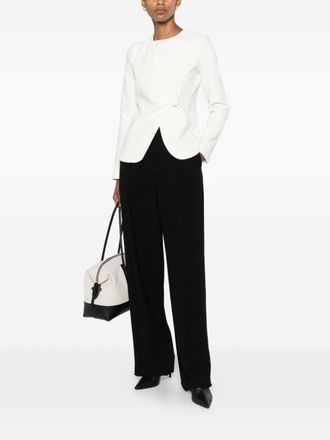 Emporio Armani Asymmetric Cotton Blazer - White