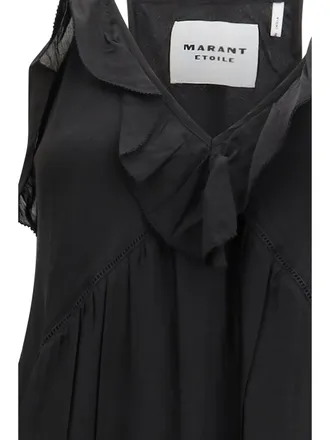Isabel Marant Womens Strappy Dress Vasma Black Cotton