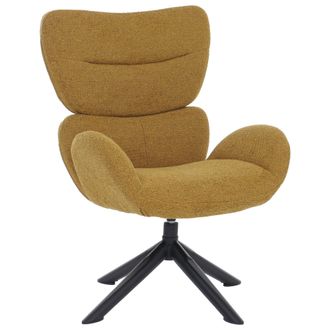 Hhg [nunca Usado] Sill&oacute;n De Sal&oacute;n Hhg-528, Sill&oacute;n De Sal&oacute;n, Sill&oacute;n De Comedor, Giratorio, Metal, Chenilla (420 G/m&sup2;), Amarillo Mostaza