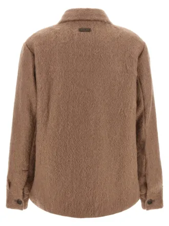 PESERICO Boucl&eacute; Wool-Mohair Overshirt - Hazelnut