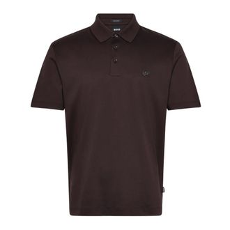 HUGO BOSS Hugo, Polo Shirts, male, Brown, Size: XL Cotton Polo Shirt