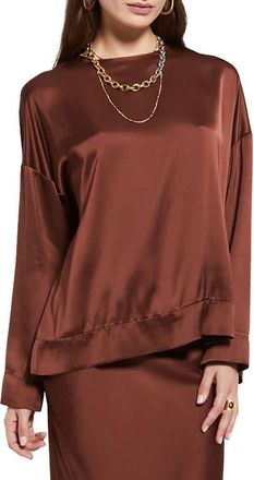 ottod'Ame Fluid Viscose Blouse in Brown at Nordstrom, Size 40 It
