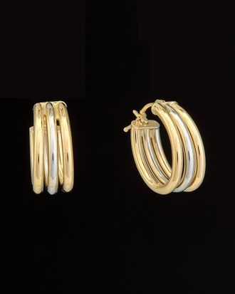 Italian Gold, Inc 14K Italian Two-Tone Gold Triple Oval Hoops