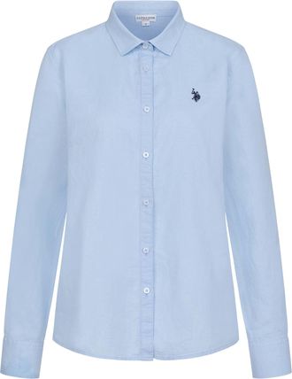 U.S.Polo Association dames linnen blouse van linnen-katoenmix