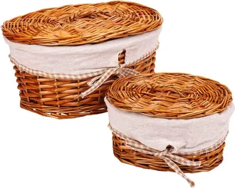 Wanderlust Deco Wanderlust Deco - Set 2 Cajas De Mimbre Marrones