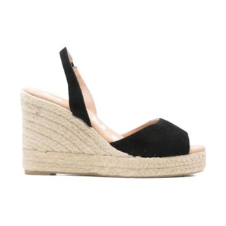 Maneb&igrave; Wedges, female, Black, Size: 6 US Peep Toe Wedge Heel