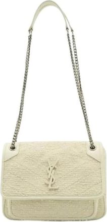 Saint Laurent Pre-owned Shoulder Bags, female, White, Size: ONE SIZE Pre-owned Vintage Shoulder Bag