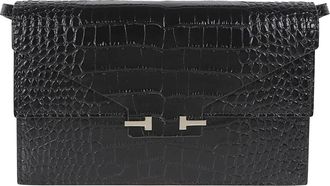 Tom Ford Soft Printed Croco Mini Bag - Dames - Schoudertassen - Zwart - ONE Size - Leer - Tassen