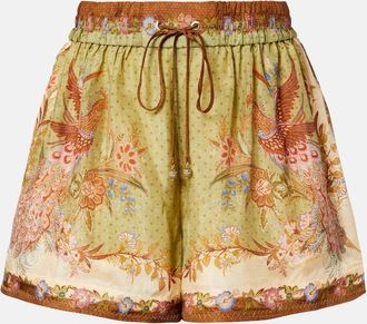 Zimmermann Indra printed silk shorts