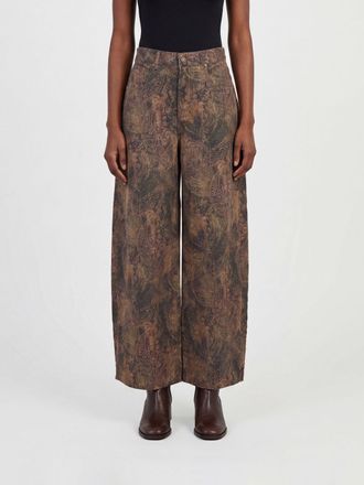 Liu Jo Jeans wide leg a vita alta in denim di cotone con stampa Paisley