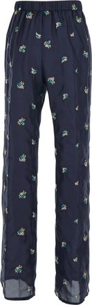 Forte_Forte Womens Trousers Blue Silk