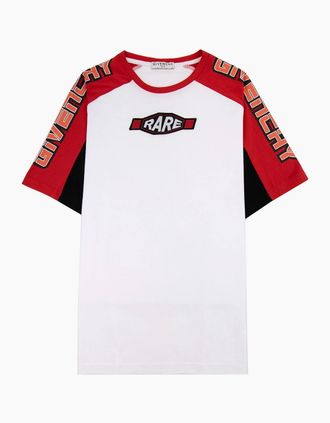 Givenchy Mens Givenchy Rare Logo Crewneck T Shirt White 001 - Size: 40