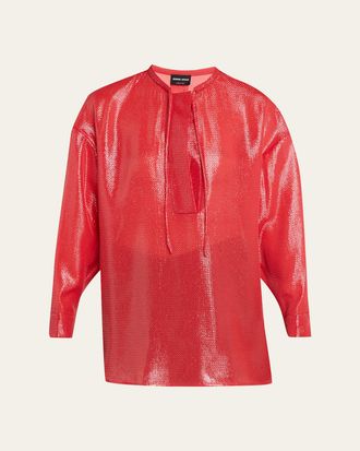 Giorgio Armani Oversized Shiny Silk-Blend Tunic