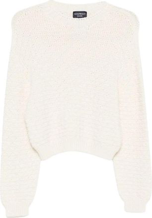 Emporio Armani Round-neck Truien - Dames - Ronde hals truien - Wit - L - Truien & Vesten