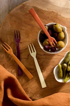 Terrain Autumn Enamel Appetizer Forks, Set of 4