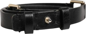 Gianfranco Ferre Dunne Gouden Metalen Gesp Taille Riem - unisex - Riemen - Zwart - ONE Size - Leer - Accessoires