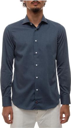 Carrel Casual Overhemd - Heren - Casual Overhemden - Blauw - 4XS - Katoen - Overhemden