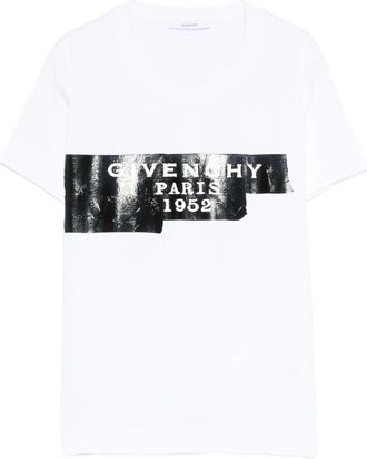 Givenchy T-Shirt In Cotone Con Givenchy Tape-Donna