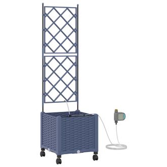 vidaXL Maceta De Jard&iacute;n Con Riego Y Ruedas Gris 40 X 40 X 148 Cm Pp Vidaxl