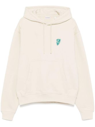 Burberry B shield logo-print hoodie - men - Organic Cotton/Cotton - S - White