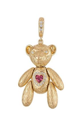 Eden Presley Teddy Tourmaline & Diamond Pendant in Metallic Gold at Nordstrom