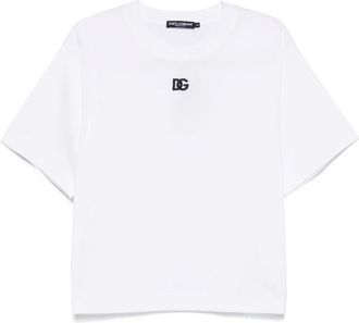 Dolce & Gabbana logo-embroidered T-shirt - White