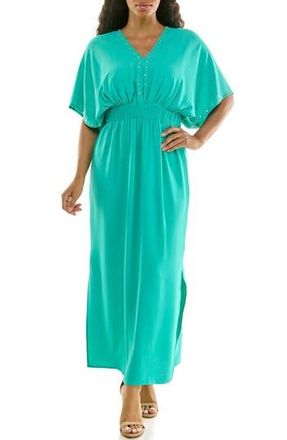 Nina Leonard Crystal Maxi Dress in Island Tropics at Nordstrom Rack, Size X-Large