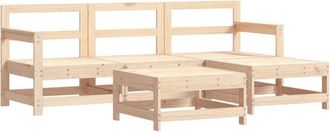 vidaXL Juego De Sof&aacute;s De Jard&iacute;n 5 Piezas Madera Maciza De Pino Vidaxl