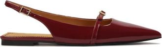 Kazar Platte bordeauxrode lakleren pumps - Dames - Ballerinas - Bruin - 35 EU - Leer - Schoenen