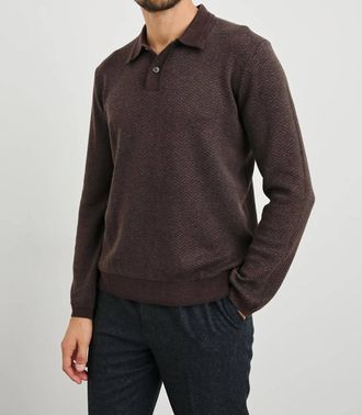 Rails Herrington Sweater In Brown Herringbone Melange