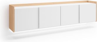 Skraut Home Skraut Home - Mueble Tv, Televisi&oacute;n, Muebles De Sal&oacute;n, Almacenaje, 207x35x50cm, Para Tv Hasta 80, Colgado, Suspendido, Led, Estilo Moderno, Blanco Y R