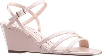 Nina Santana Ankle Strap Wedge Sandal in Beige at Nordstrom, Size 7.5