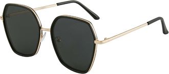 Generic Polygonal Metal Full Frame Men and For Women Sunglasses Holiday Street Shooting Sunshade Mirror