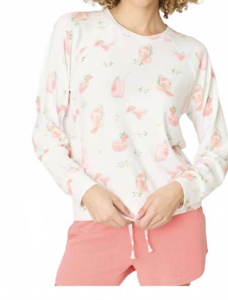 PJ Salvage Paloma Mama Sweet Swipes Long Sleeve Top In Ivory