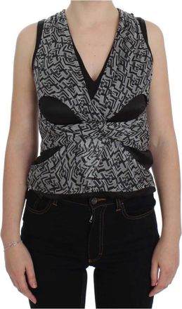 Karl Lagerfeld Silk Blouse Top - Dames - Tops zonder mouwen - Veelkleurig - XS - Tops