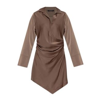 AllSaints Dames, Jurken, Bruin, Maat: 2XS Zijde