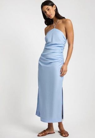 Onia Ruched Halter Dress in Sky at Nordstrom, Size 10